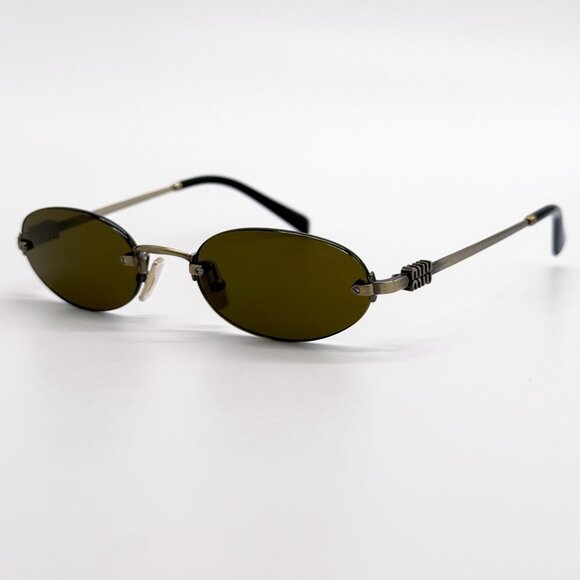 NEW MIU MIU SUNGLASSES MUA54S 26C09Z OVAL GOLD WOMEN MU A54S SMU A54 main image 7